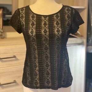 LOFT Black lace top